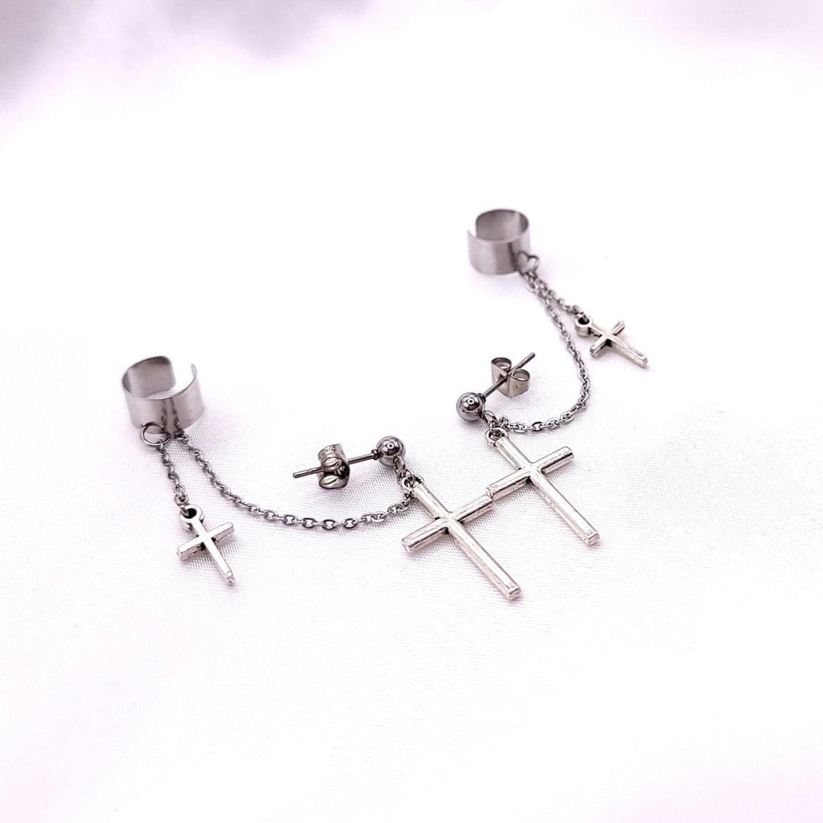 DPR Ian Goth Punk Cross Earring with Cuff – Charming Little Fox