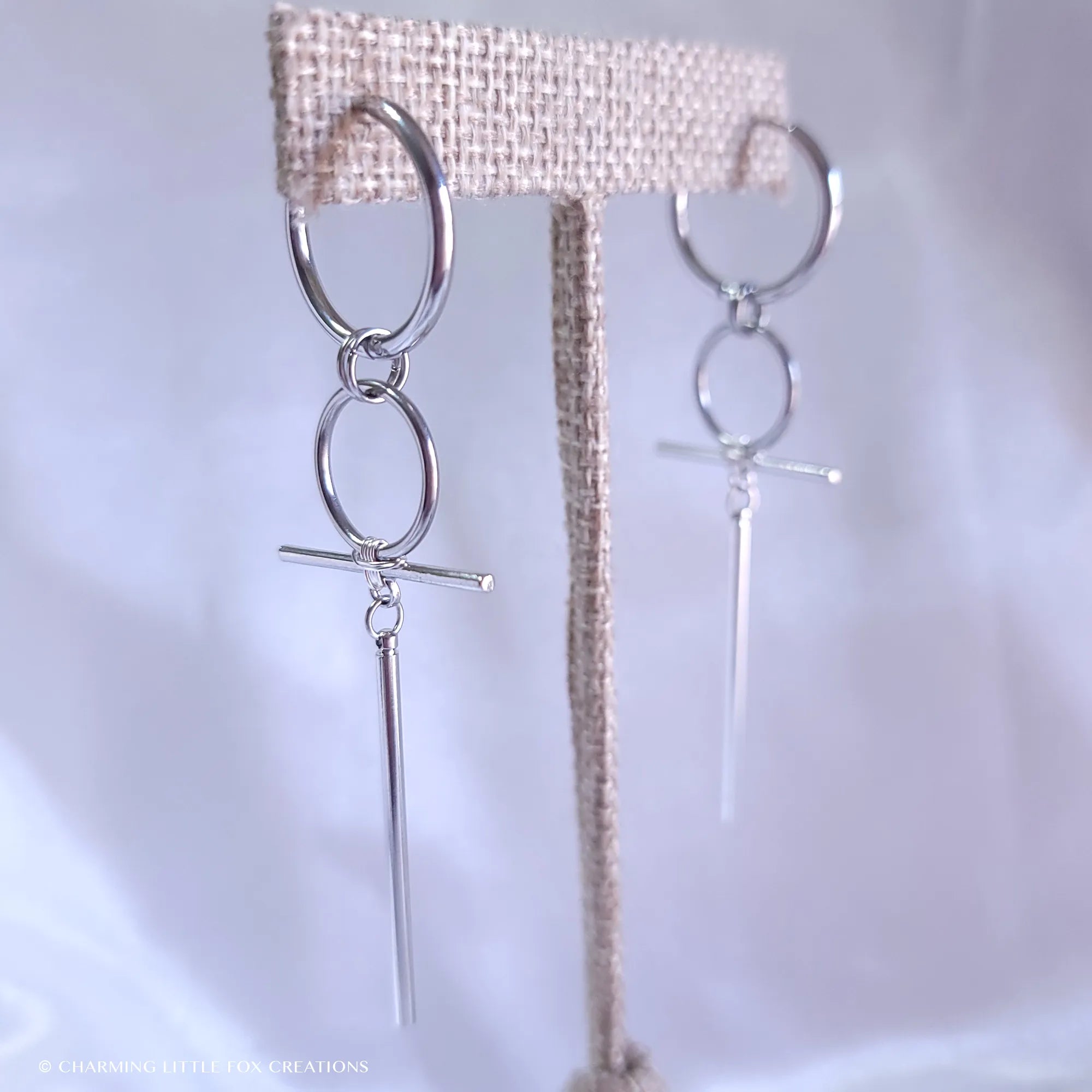 Hoop and Cross Earrings – Charming Little Fox Hoop and Cross Earrings – Charming Little Fox