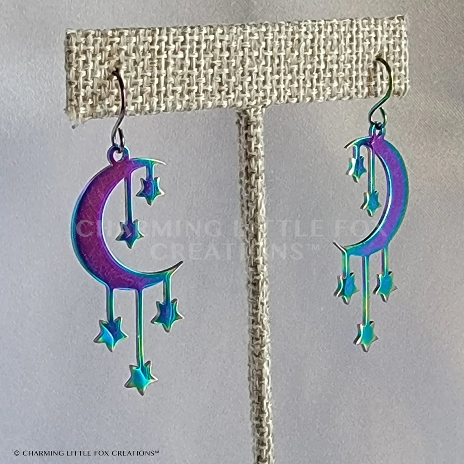 Crescent moon 2025 and star earrings